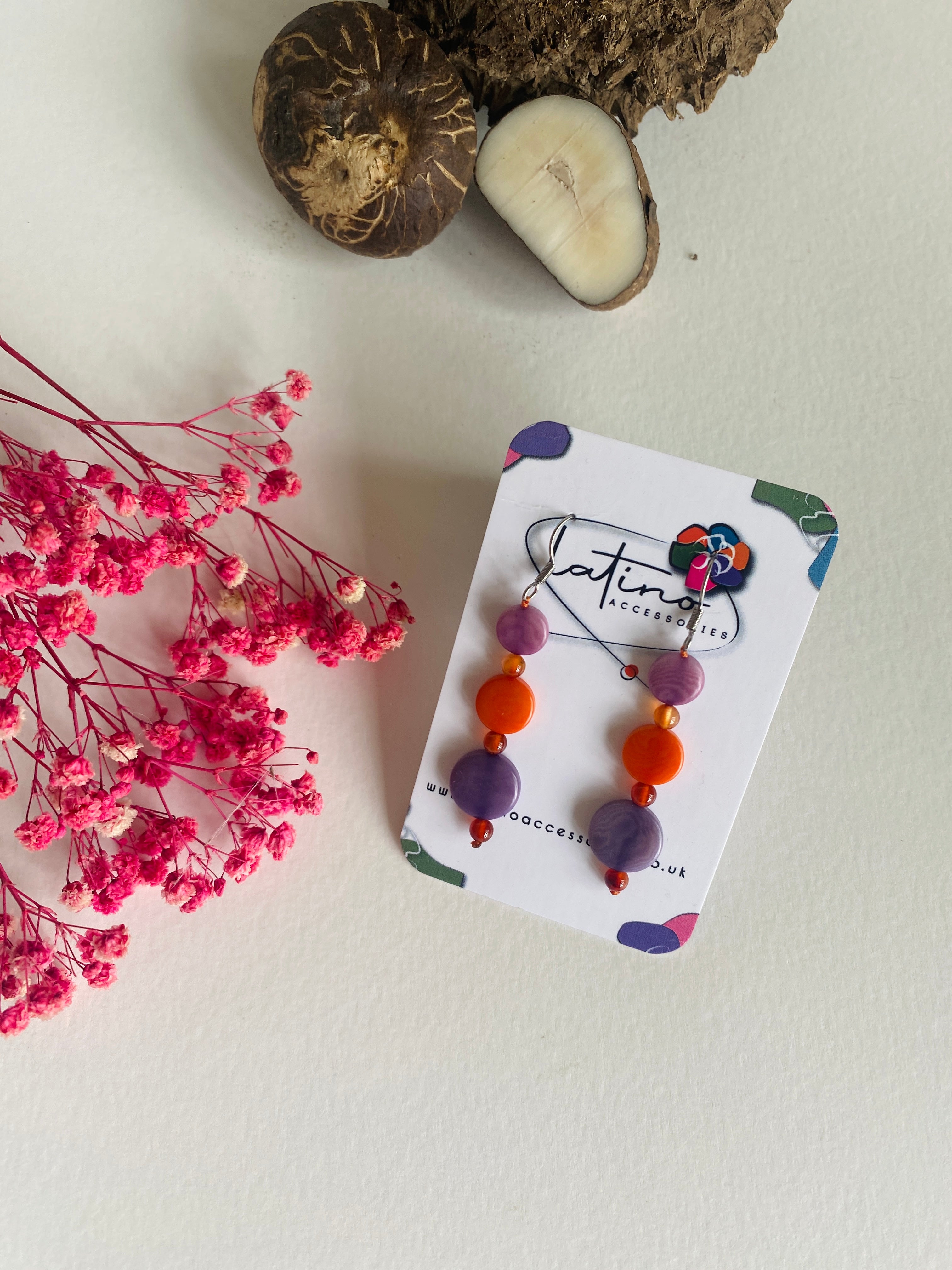 Purple & Orange Earrings